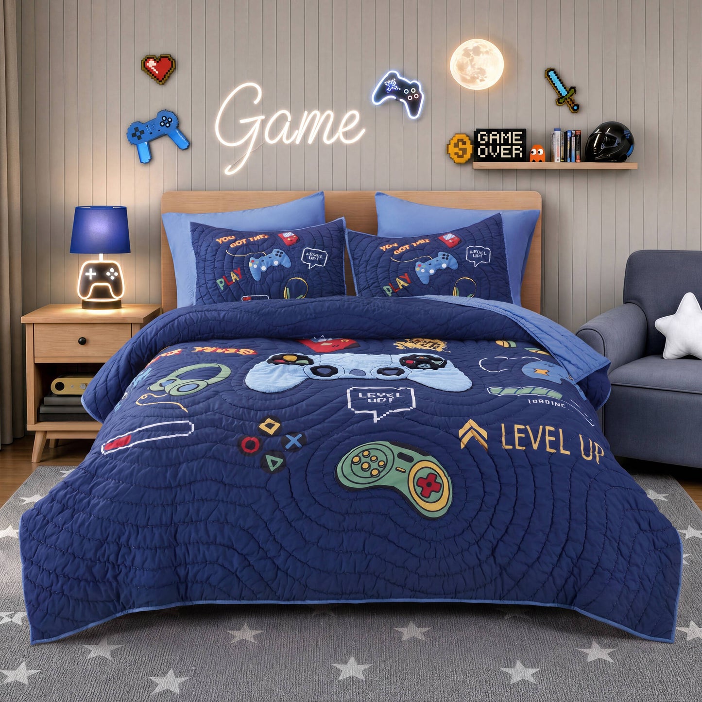 Intelligent Design Kids Game 5PCS Quilt Set