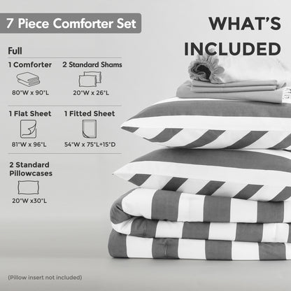 Regency Heights Echo Stripe Textured Print Comforter Set