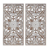 Madison Park Botanical Panel Distressed Carved Wood 2-piece Wall Decor Set
