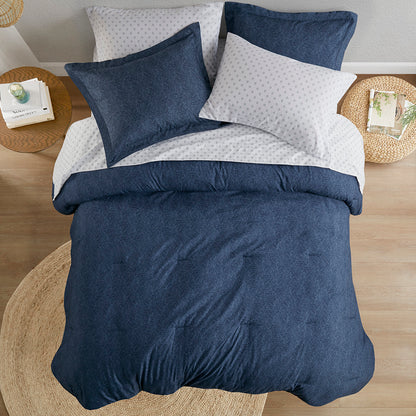 Regency Heights Camden Chambray Print Microfiber Comforter Set with Bed Sheets