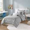 Intelligent Design Metallic Printed Comforter Set
