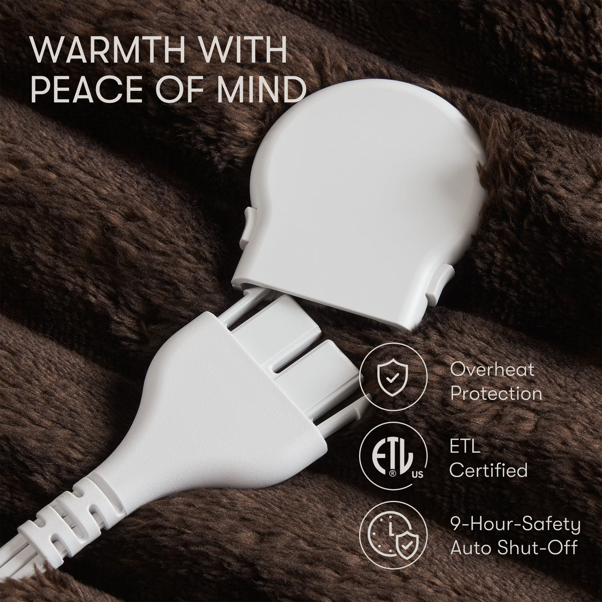 Serta Heated Cord Plush Heated Throw