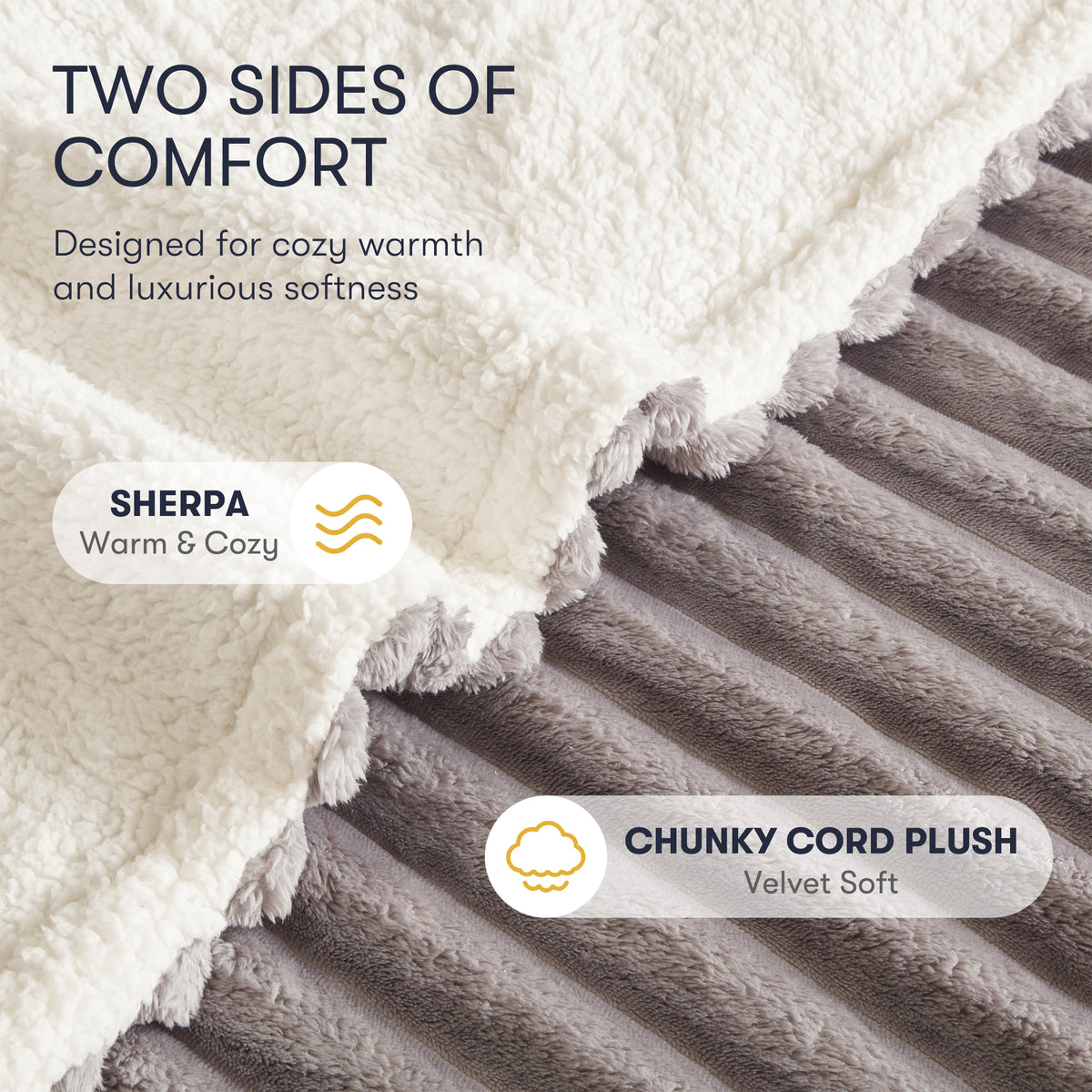 Serta Heated Cord Plush Heated Throw