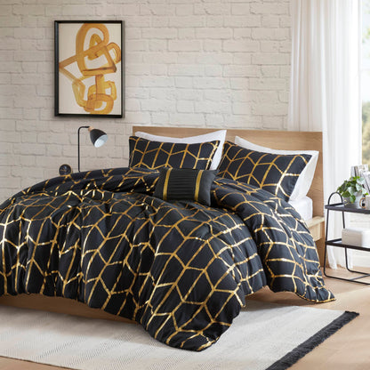Regency Heights Raina Metallic Printed 3 Comforter Set