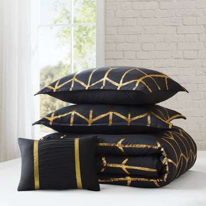 Regency Heights Raina Metallic Printed 3 Comforter Set