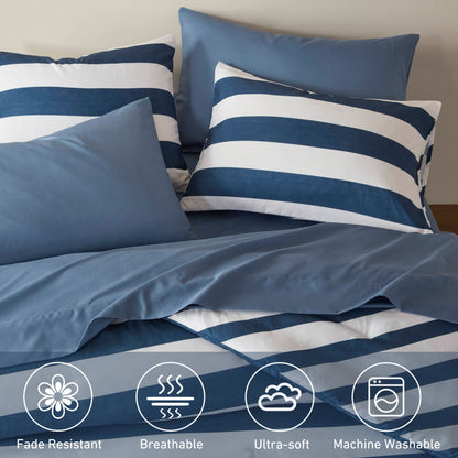 Regency Heights Echo Stripe Textured Print Comforter Set
