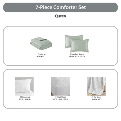 Regency Heights Camden Chambray Print Microfiber Comforter Set with Bed Sheets