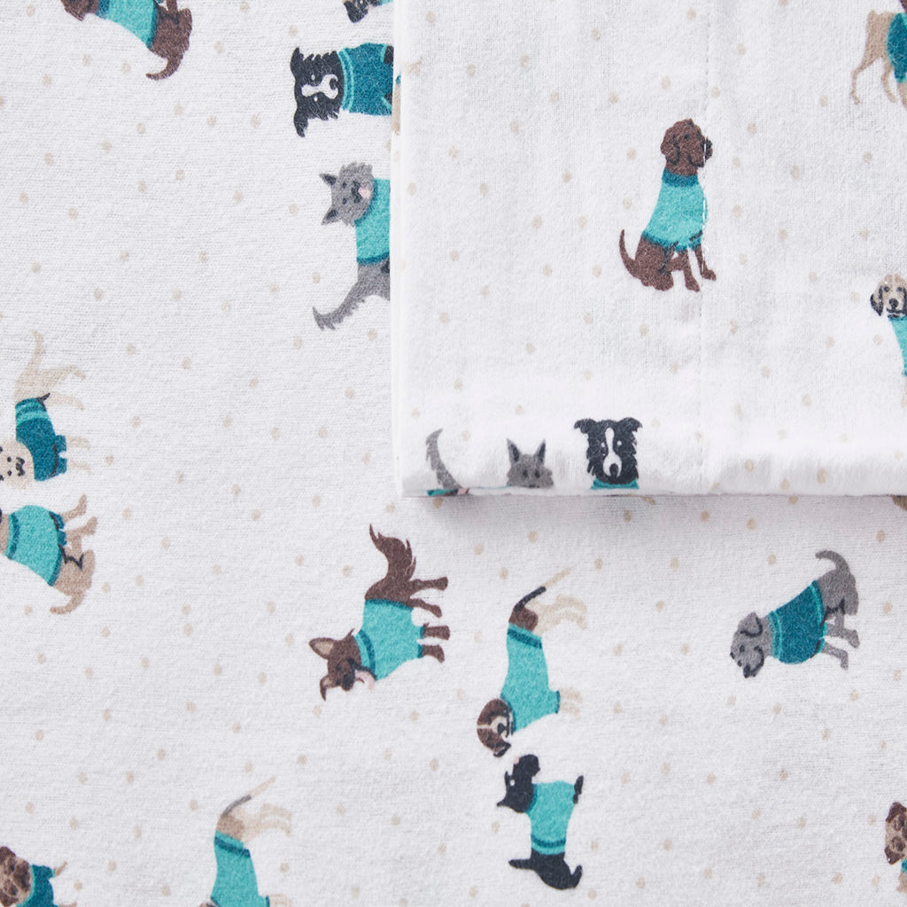 Intelligent Design Cotton Flannel Printed Sheet Set