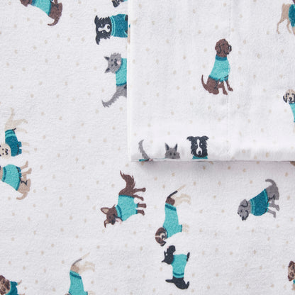 Intelligent Design Cotton Flannel Printed Sheet Set