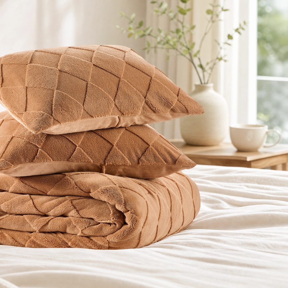 Regency Heights Monroe Jacquard Sherpa(Diamond) Comforter Mini Set