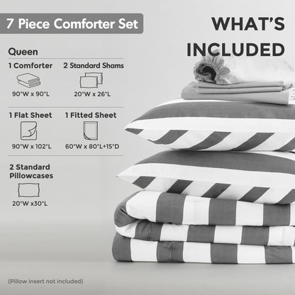 Regency Heights Echo Stripe Textured Print Comforter Set
