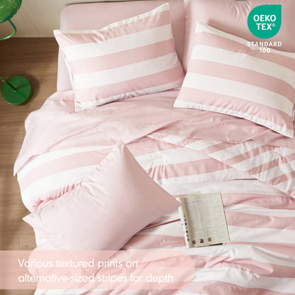 Regency Heights Echo Stripe Textured Print Comforter Set