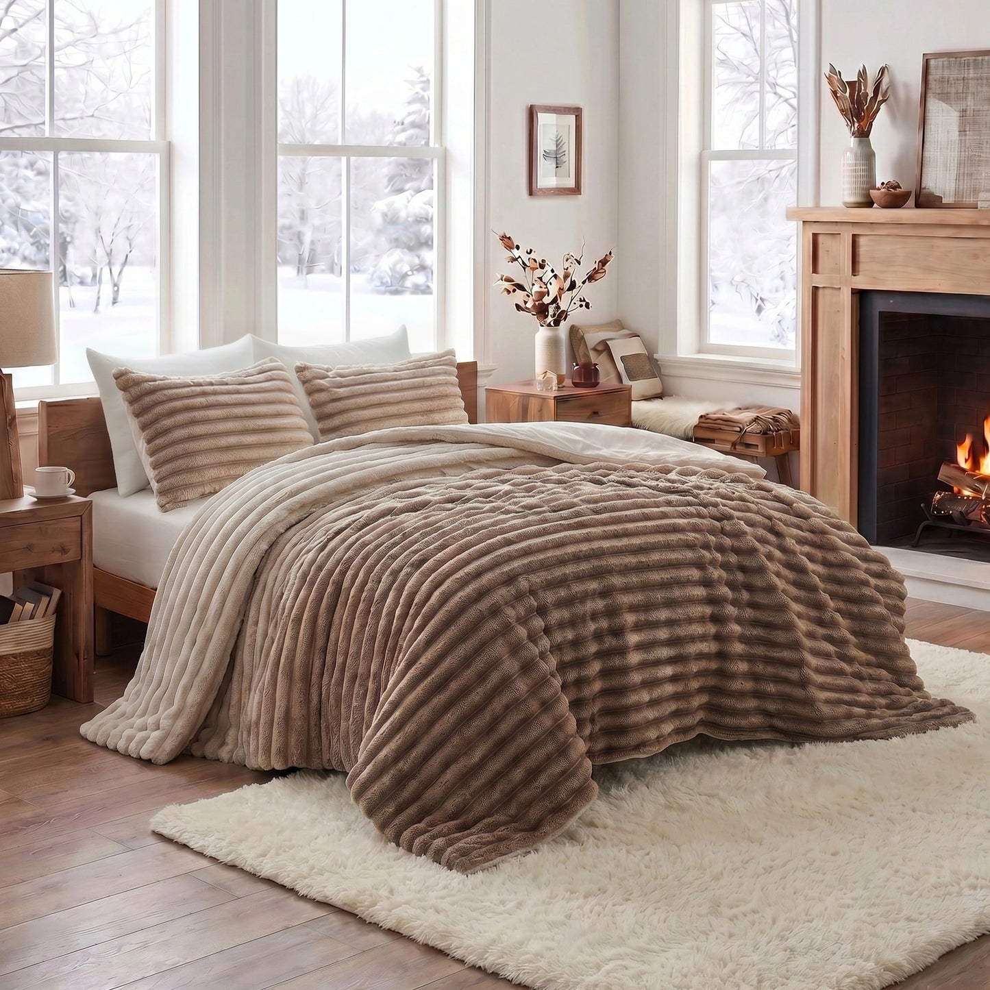 Cord Plush Comforter Set