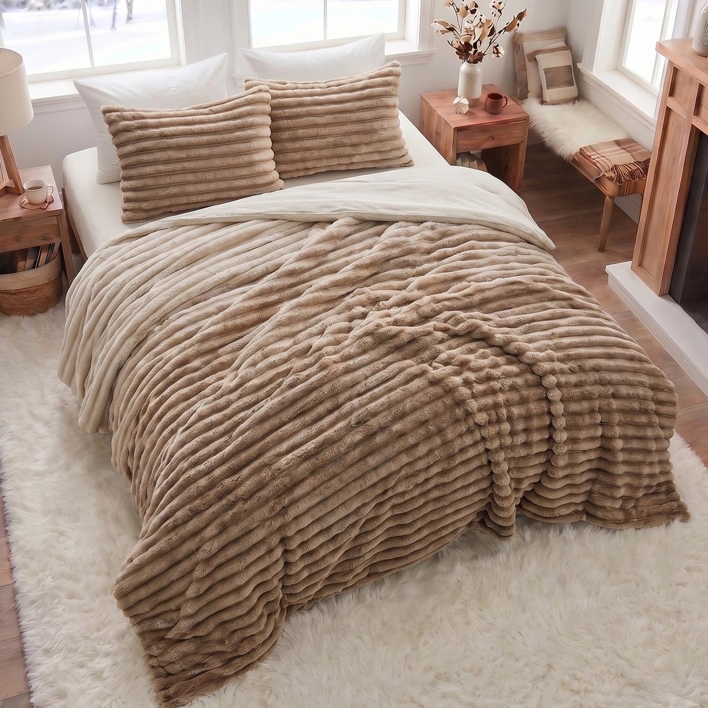 Cord Plush Comforter Set