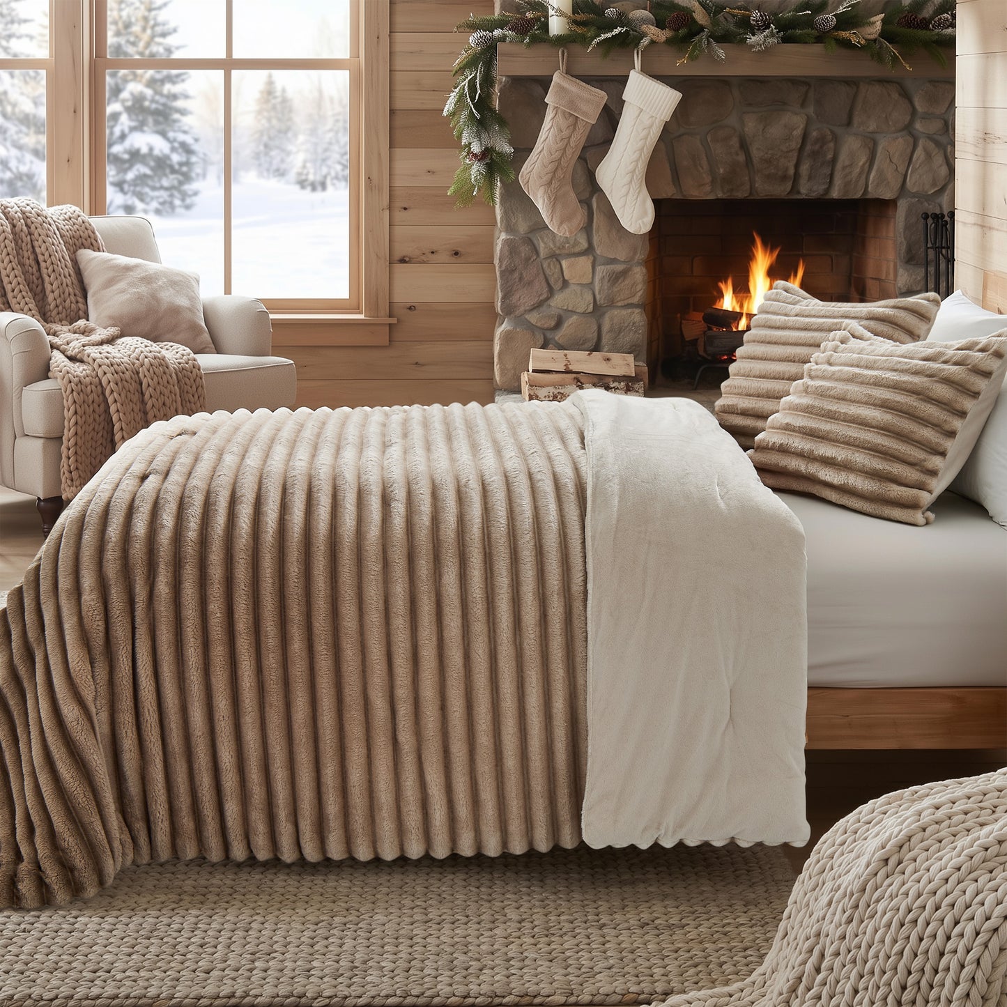 Cord Plush Comforter Set