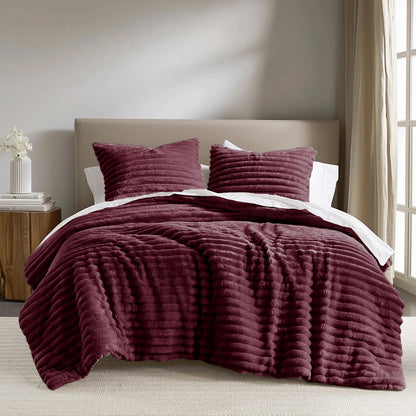 Cord Plush Comforter Set