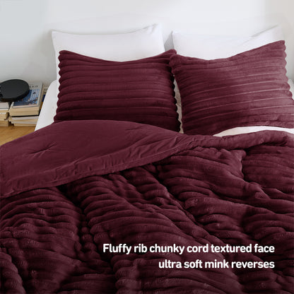Cord Plush Comforter Set