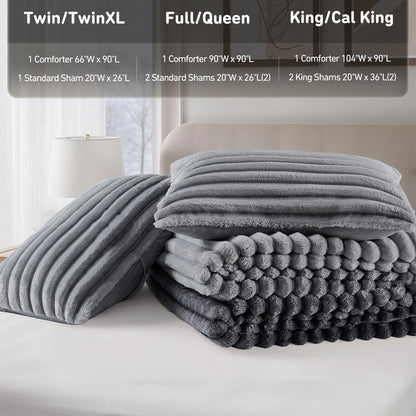 Cord Plush Comforter Set