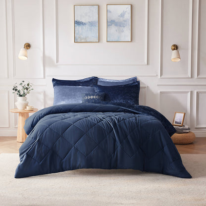 Flora Velvet Comforter Set with Throw Pillow