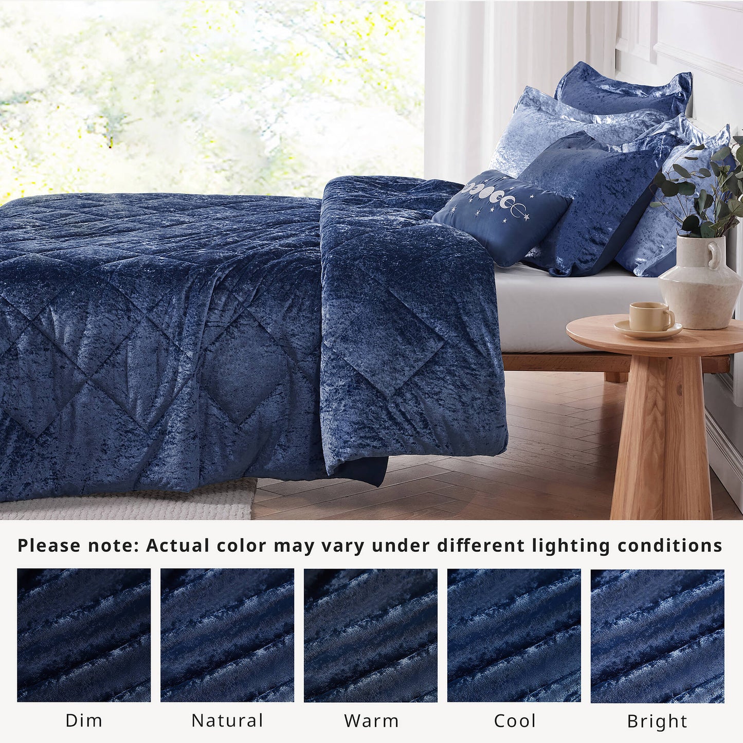 Flora Velvet Comforter Set with Throw Pillow