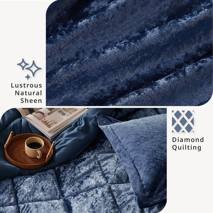 Flora Velvet Comforter Set with Throw Pillow