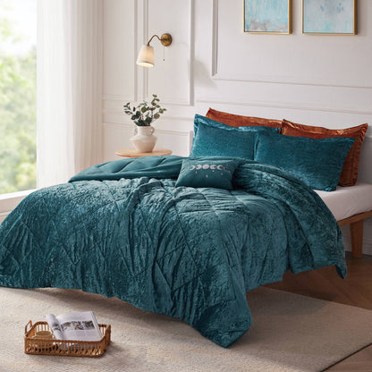 Flora Velvet Comforter Set with Throw Pillow