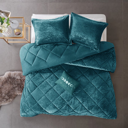 Flora Velvet Comforter Set with Throw Pillow