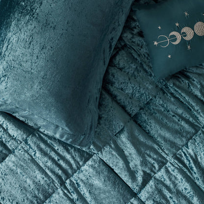 Flora Velvet Comforter Set with Throw Pillow