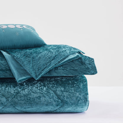 Flora Velvet Comforter Set with Throw Pillow