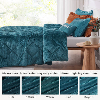 Flora Velvet Comforter Set with Throw Pillow