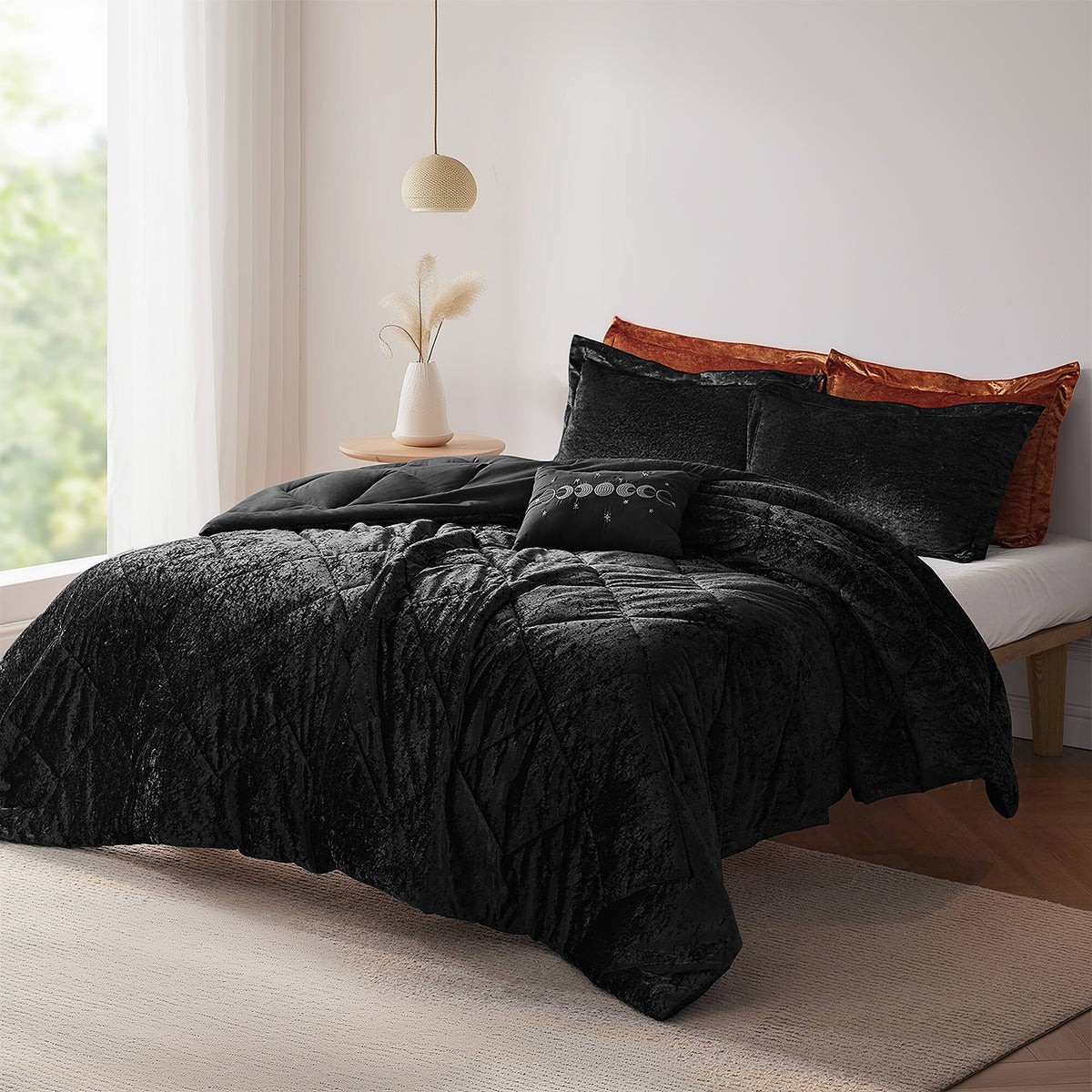 Flora Velvet Comforter Set with Throw Pillow