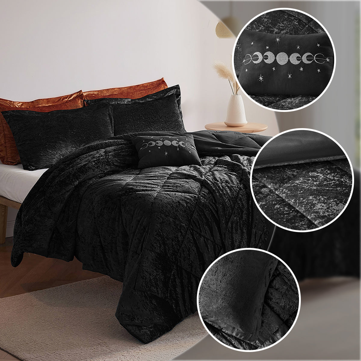 Flora Velvet Comforter Set with Throw Pillow