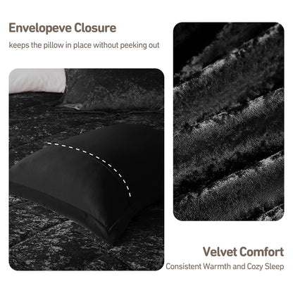 Flora Velvet Comforter Set with Throw Pillow