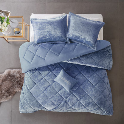 Flora Velvet Comforter Set with Throw Pillow