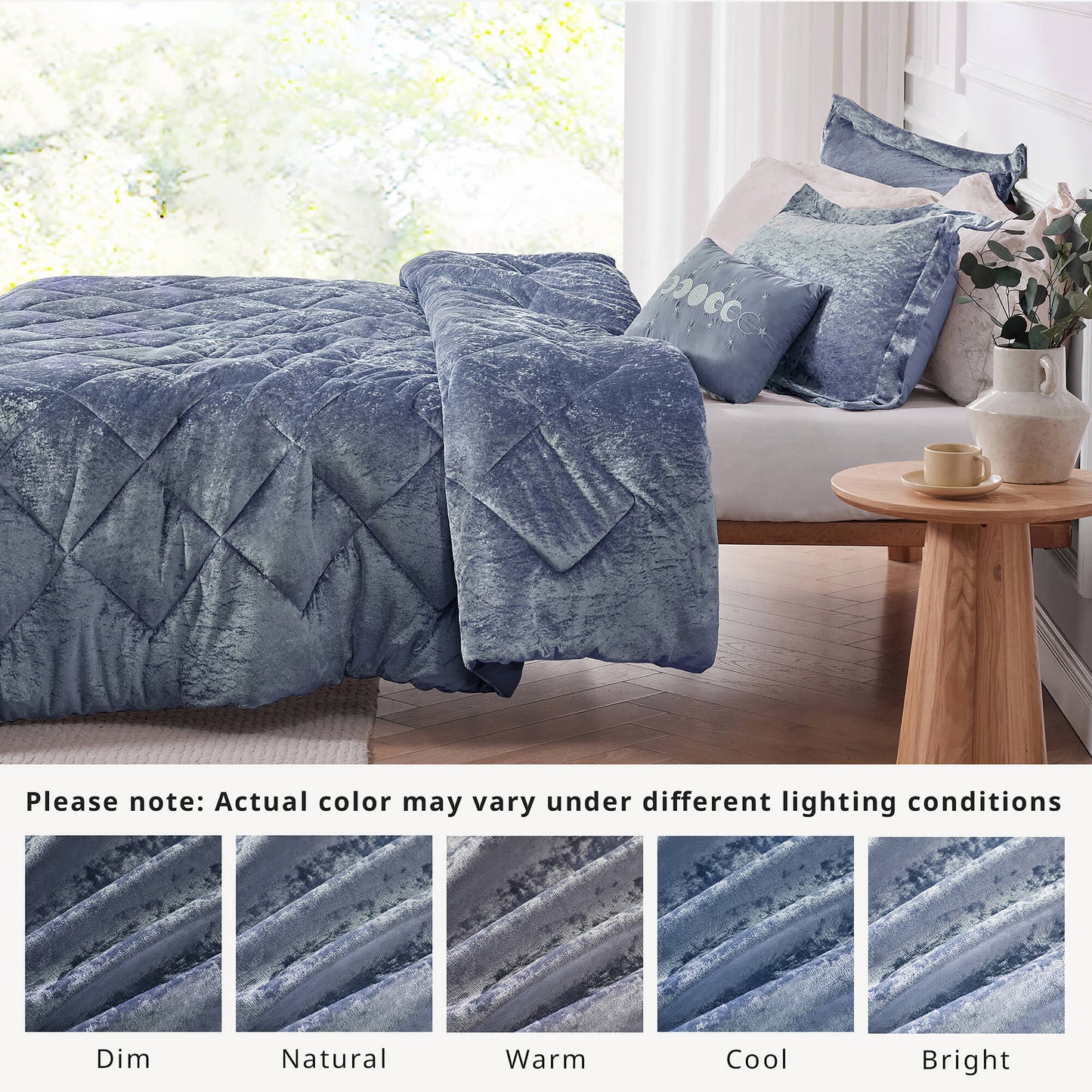 Flora Velvet Comforter Set with Throw Pillow