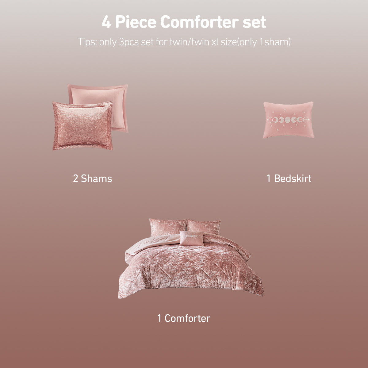 Flora Velvet Comforter Set with Throw Pillow
