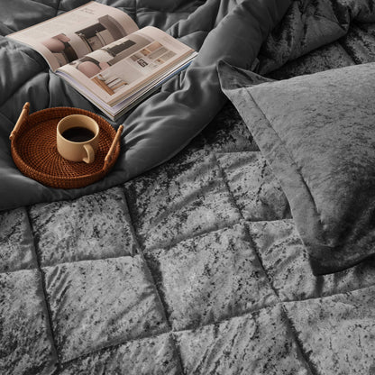 Flora Velvet Comforter Set with Throw Pillow