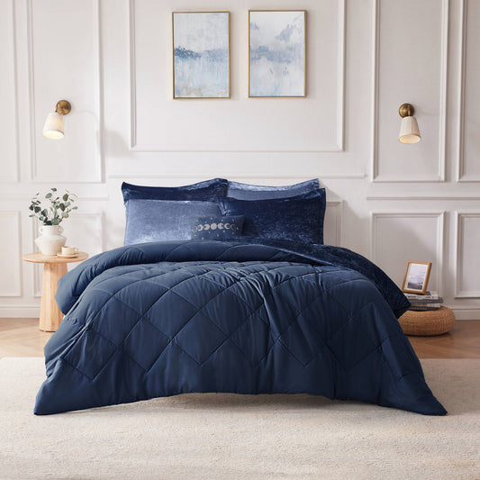 Flora Velvet Comforter Set with Throw Pillow