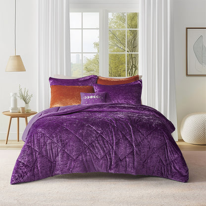 Flora Velvet Comforter Set with Throw Pillow