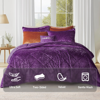 Flora Velvet Comforter Set with Throw Pillow