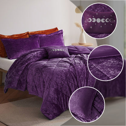Flora Velvet Comforter Set with Throw Pillow