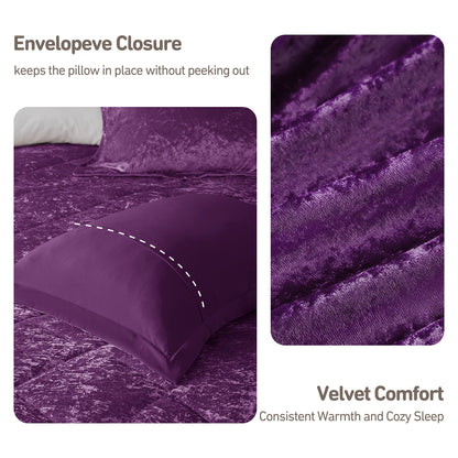 Flora Velvet Comforter Set with Throw Pillow