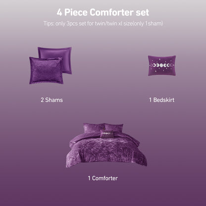 Flora Velvet Comforter Set with Throw Pillow