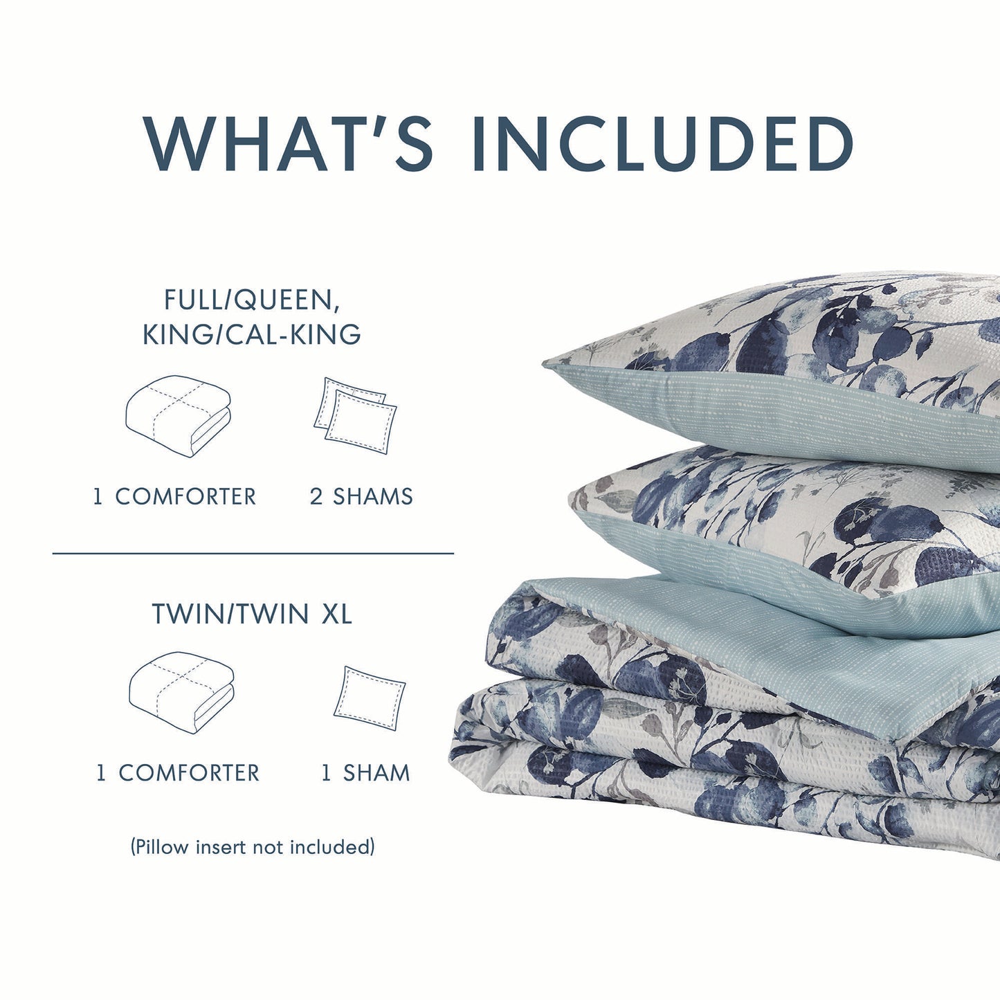 Gabrielle Reversible Floral Botanical Seersucker Comforter Set
