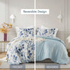 Gabrielle Reversible Floral Botanical Seersucker Comforter Set
