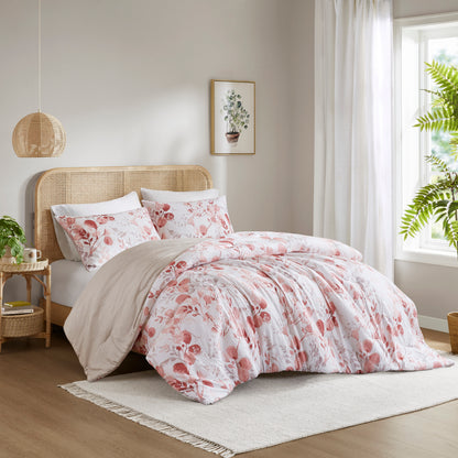 Gabrielle Reversible Floral Botanical Seersucker Comforter Set