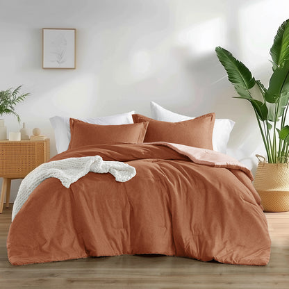Kaden Chambray Print Microfiber Comforter Set with Bed Sheets