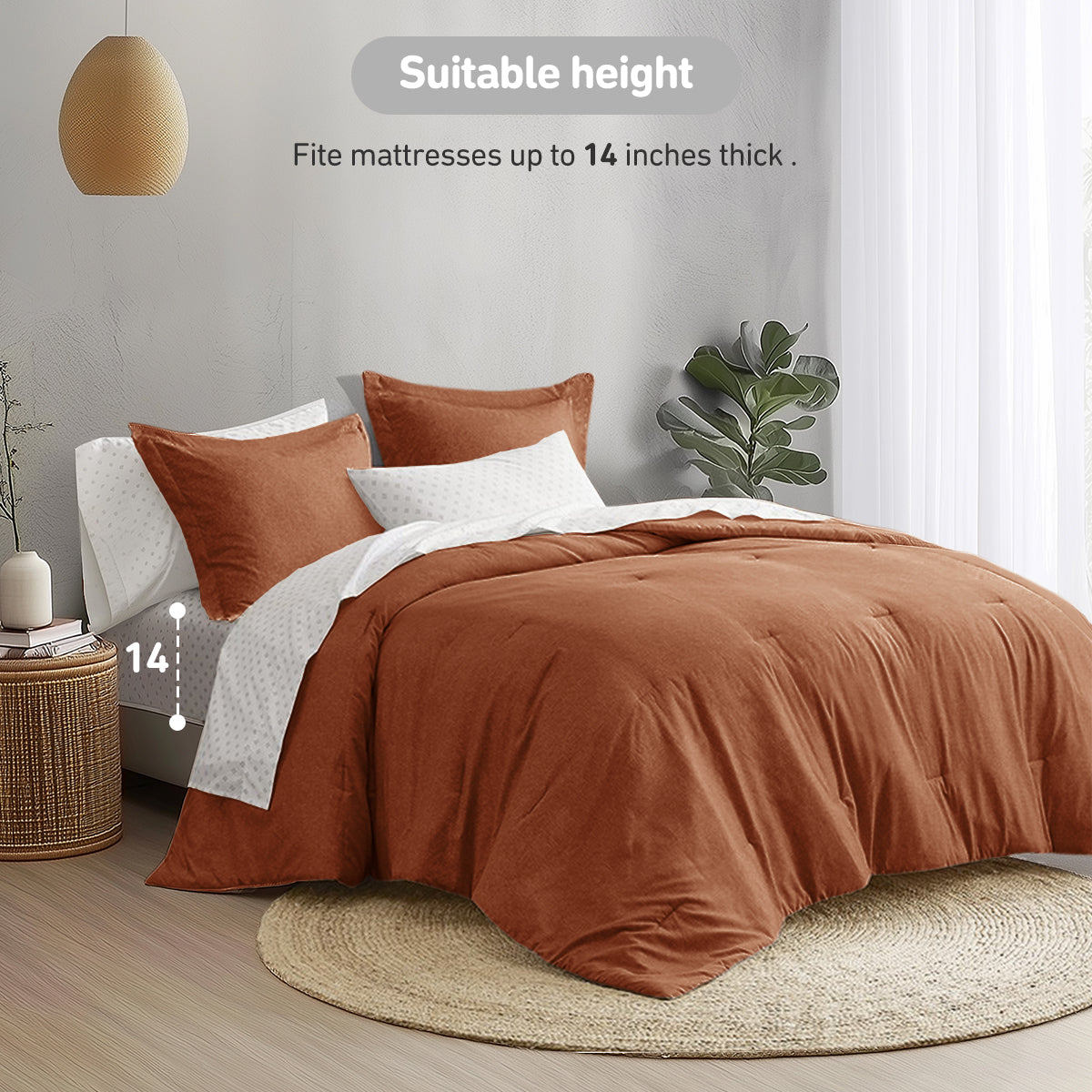 Kaden Chambray Print Microfiber Comforter Set with Bed Sheets