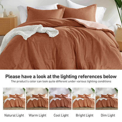 Kaden Chambray Print Microfiber Comforter Set with Bed Sheets
