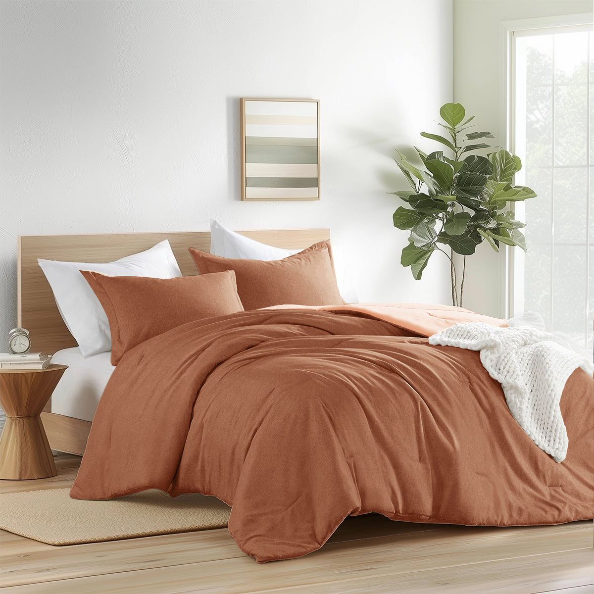 Kaden Chambray Print Microfiber Comforter Set with Bed Sheets